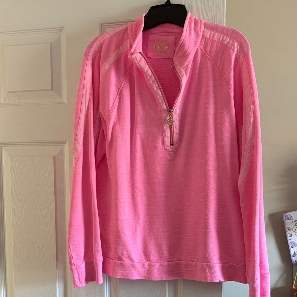 Lilly Pulitzer Pink Half-Zip Sweatshirt